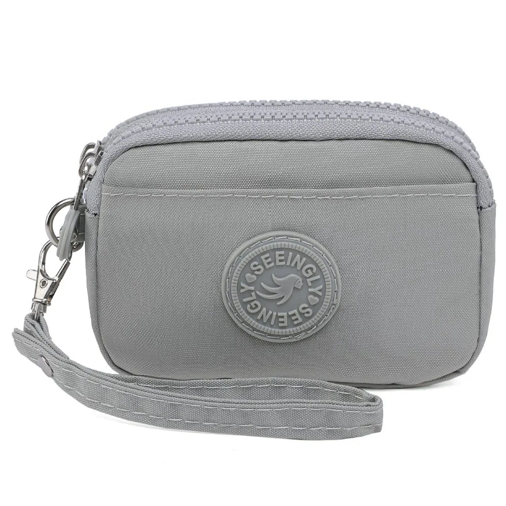 Elegant Women's Nylon Wallet with Lanyard - Double Layer, Waterproof Clutch