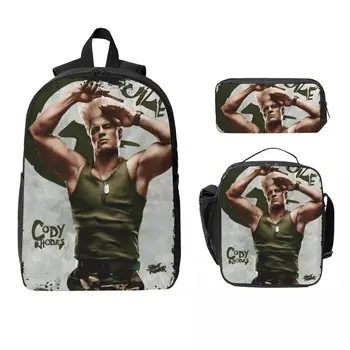 3Pcs Streets Fighters Movie 2026 Theme School bags Set for Kids Pen Bags Backpack Sets with Lunch Box For Students Daypack 1