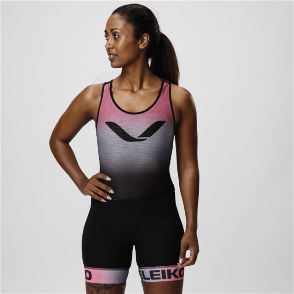 Donne Powerlift Bretelle Tuta Wrestling Canottiere Tuta Tuta Costumi Da Bagno Palestra Sport Fitness Abbigliamento Run Speedsuit Collant