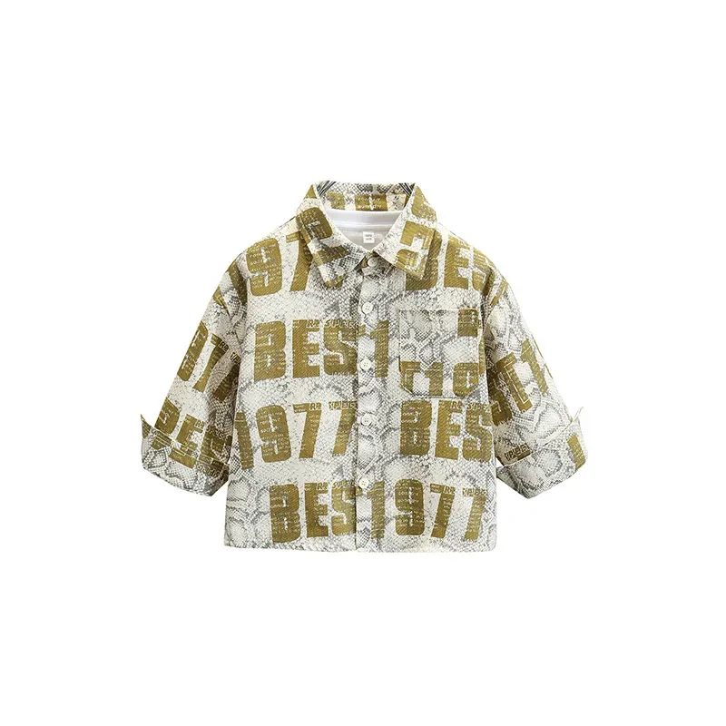 Spring Autumn Boys Shirt Thin Long Sleeve Children's Clothing Baby Spring Fashionable Boy Top Quality Material AE Stock