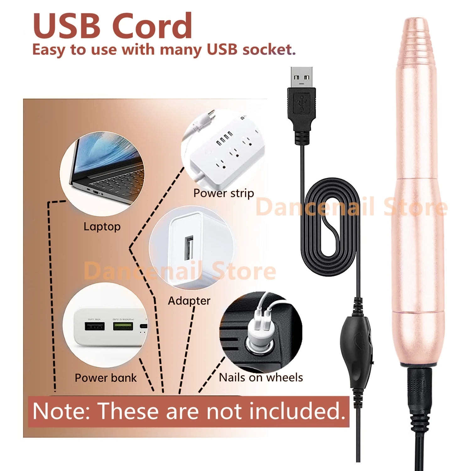 네일 드릴 펜 USB 휴대용 전동기계 아크릴 네일 전문 홈 살롱 폴리싱 매니큐어 제거 그라인더 버퍼
