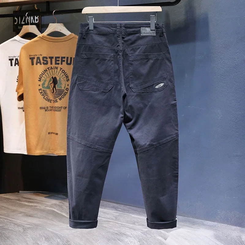 Casual Pants Mens Baggy Pants Harem Loose Fit Stretch Casual Pants Patchwork Fashion Trousers Oversized Tapered Man Kpop