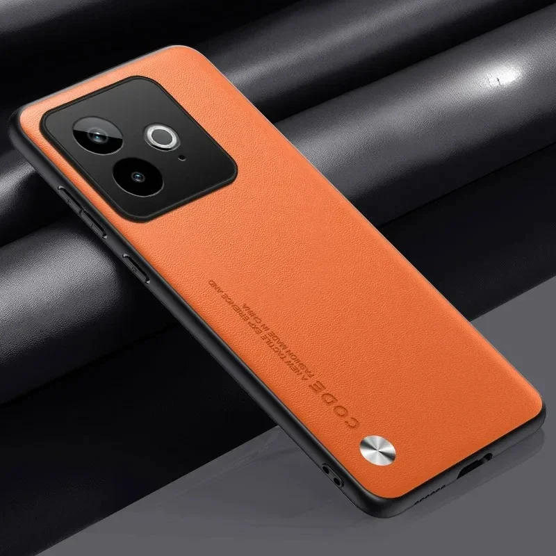 Premium PU Leather Matte Silicone Protective Case - Shockproof Hard Bumper Cover