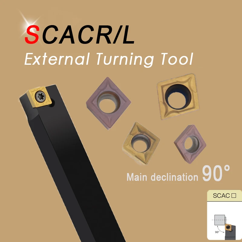 

SCACR0808H06 SCACR1010H06 SCACR1212H06 External Turning Tool Holder Metal Lathe Boring Bar Cutting Accessories CNC Lathe