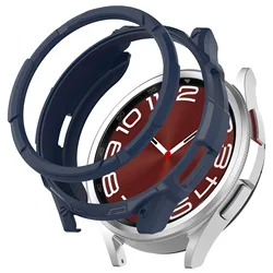 Stylish Silicone Protective Shell with Rotating Bezel - Watch 6 Classic 43mm (Midnight Blue)
