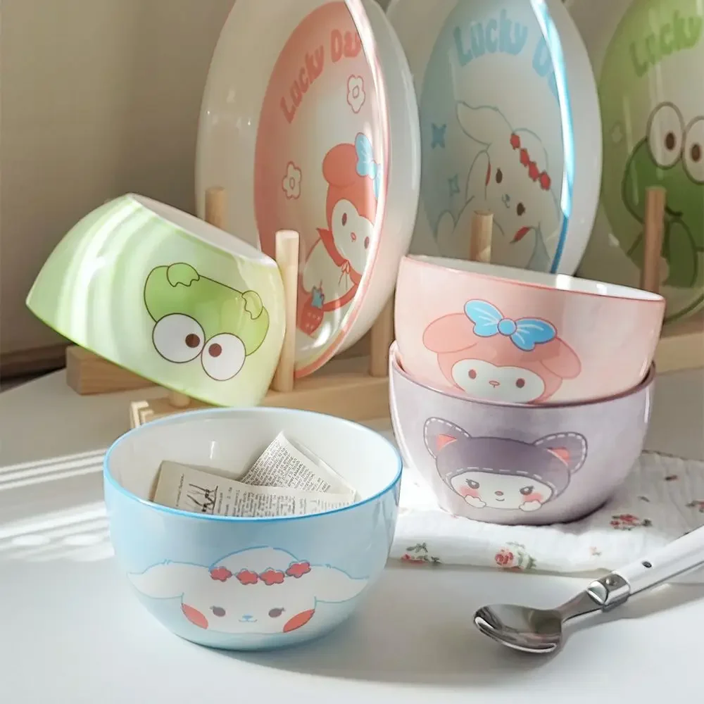 

Милая миска для столовых приборов Sanrio Cinnamoroll PomPomPurin аниме милая мультяшная креативная керамическая десертная посуда My Melody подарок для ребенка