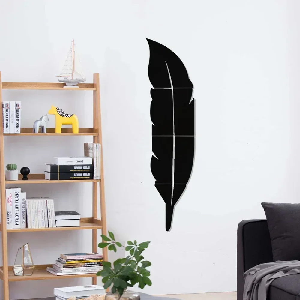3D Feather Mirror Wall Stickers 5