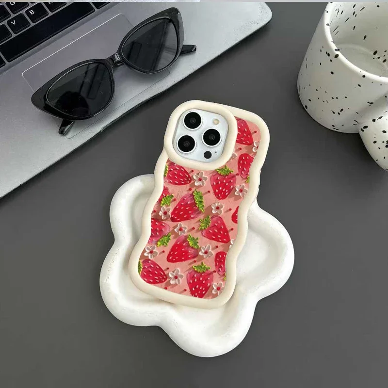 Luxury Floral Strawberry Phone Case Cover