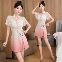 Vêtements de travail pour femmes, chemise, jupe courte imbibée, hôtel, salon de beauté, spa, massage, ongles, bain de pieds, technicien, salopette, uniforme 2