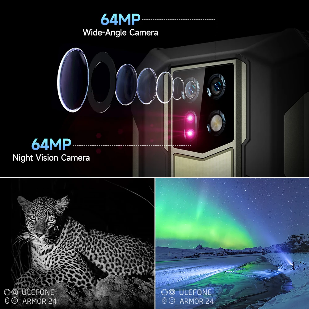 Ulefone Armor 24 Rugged Phone 22000mAh Up to 24GB+ 256GB 6.78"120Hz Smartphone 64MP+64MP NFC Phone LED Light Global Version 4