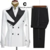 Cenne Des Graoom 2023 New Wedding Suits for Men 2 Pcs Double-Breasted Black Jacket Tuxedo Pants Party Groomsmen Fashion Show 1
