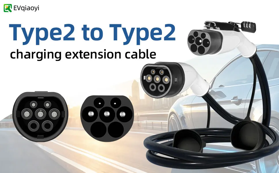 Typ2 Verlängerungskabel 32A 22KW 3P Kabel mit Diebstahlsicherung zur Verlängerung der Ladeentfernung von Typ2-Ladegeräten – Detail 1