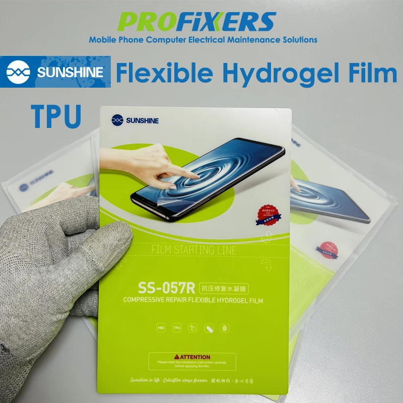 SUNSHINE SS 057 Flexible Hydrogel Film Mobile Phone Screen Protective Film With Cuts QR Code For