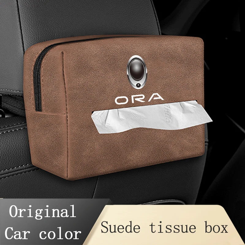 

Suede Car Seat Backrest Tissue Box For ORA Good Cat Haomao Funky Cat White Cat IQ Storage Protective Cover Interior Accessories