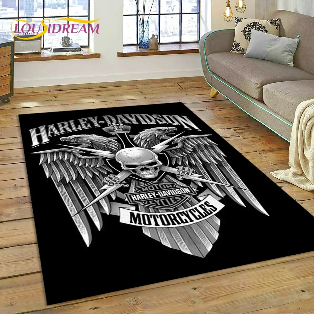 HD H-Harley Davidson Motorcycle Carpet Rug for Home Living Room Bedroom Sofa Doormat Decor,kids Play Area Rug Floor Mat