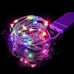 Twinkling LED Fairy Lights - Battery Operated, Waterproof Silver Wire Decorative Lights - 2M 20LED (Multicolor)