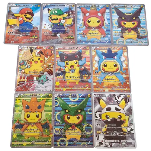 10PCS/set DIY PTCG Japanese Version Self-made Pocket Monster Card Cartoon Anime Peripheral Collection Game Card Holiday Gift Toy