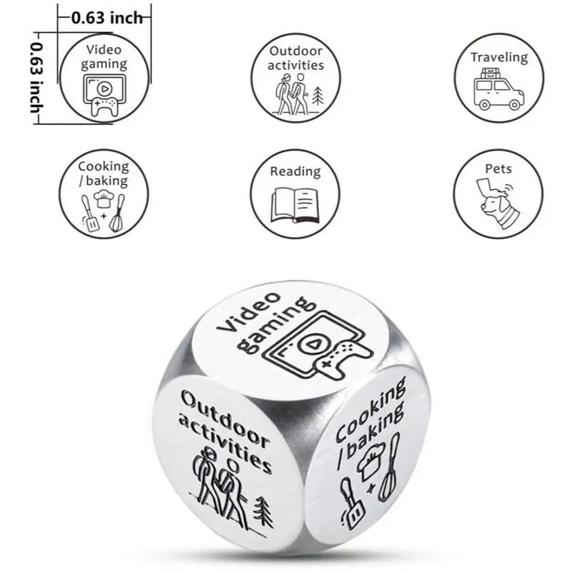 Decision Dice Game Date Night Creative Dice Game Couples Decision Dice Game Accessories Ideas Funny Steel Novelty Toys For