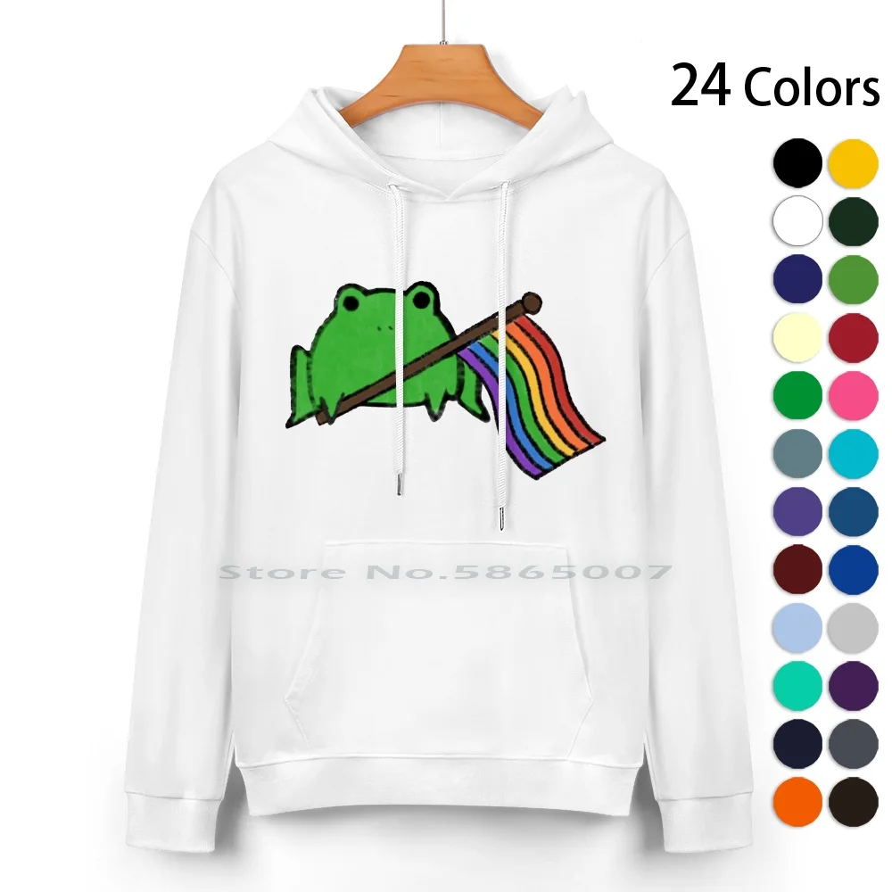 

Pride Frog-Gay Pure Cotton Hoodie Sweater 24 Colors Rainbow Lgbtq Homosexual Cis Trans Pansexual Bisexual Gay Pride Pride Frog