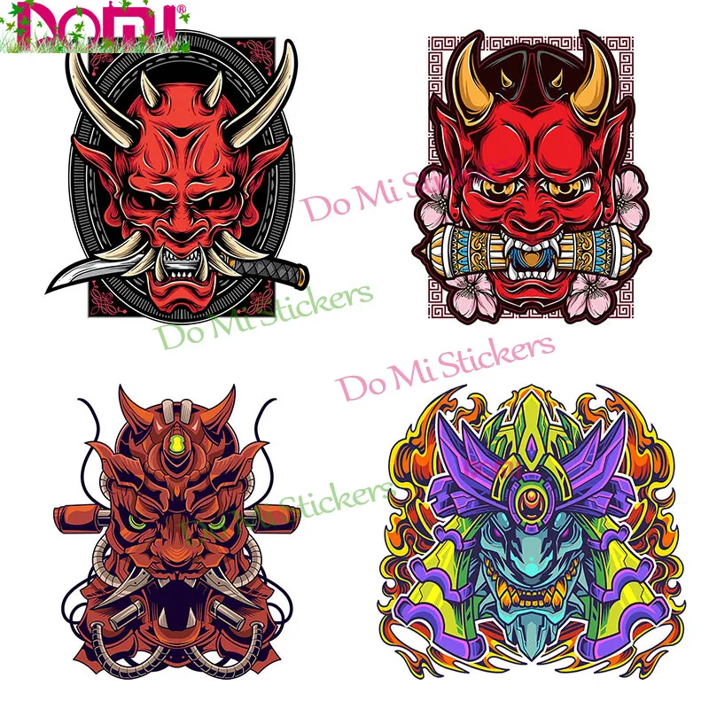 

Japanese Style Ghost Face Warrior Sticker Japanese Porch Decoration Room Art Car Hood Sticker Laptop Helmet Trunk Wall Die-Cut