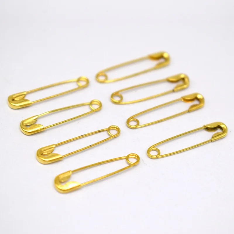 100Pcs Small Tiny Gold Metal Steel Mini Safety Pins 2cm 20mm AA7681