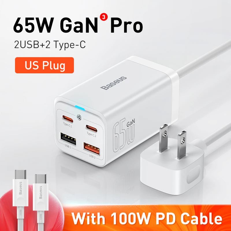 Baseus 65w gan ladegerät desktop schnell ladegerät 4 in 1 laptop handy  ladegerät adapter für iphone 14 13 pro max xiaomi samsung - AliExpress