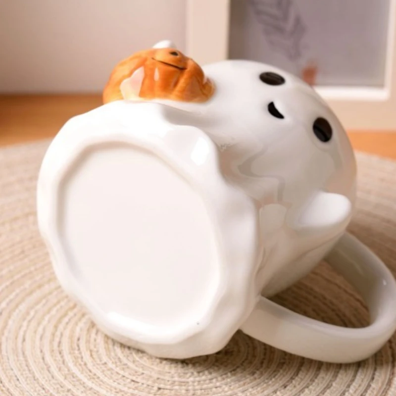 Whimsical Pumpkin Ghost Mug - Cute and Practical Spirit Mug, Unique Halloween Gift for Home Decor Creative and Interesting