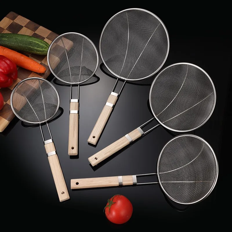 Description Picture 2 of item5-Size Stainless Steel Food Filter Spoons Colander French Fries Strainer Noodle Drainer Kitchen Cooking Skimmer Utensils