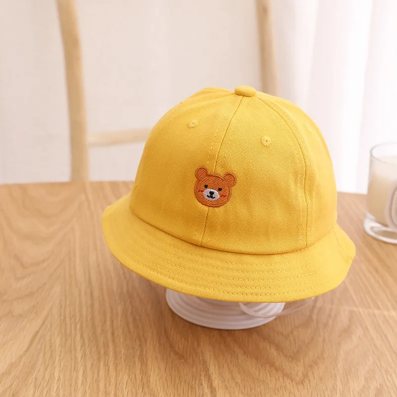 ergo baby accessories Baby Bucket Hat Kids Cartoon Cute Bear Embroidery Sun Hats  Soft Cotton Outdoor Children Fisherman Panama Cap Infant Summer Caps child safety seat