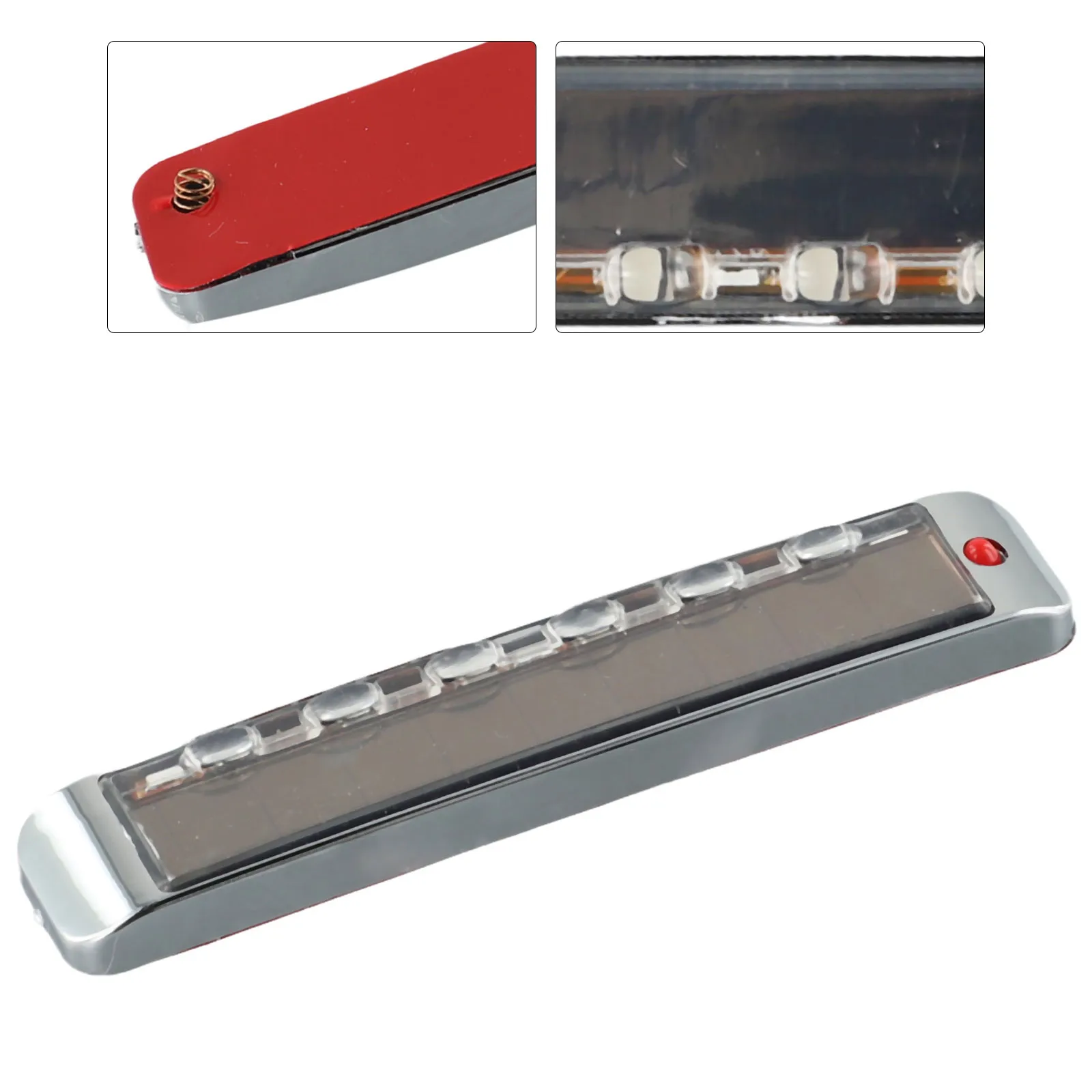 

1pcs Brand New Electroplate+LED High Quality 10cm*7.8cm*0.75cm Side Lights Light Bulbs Solar LED Strobe 7 Light