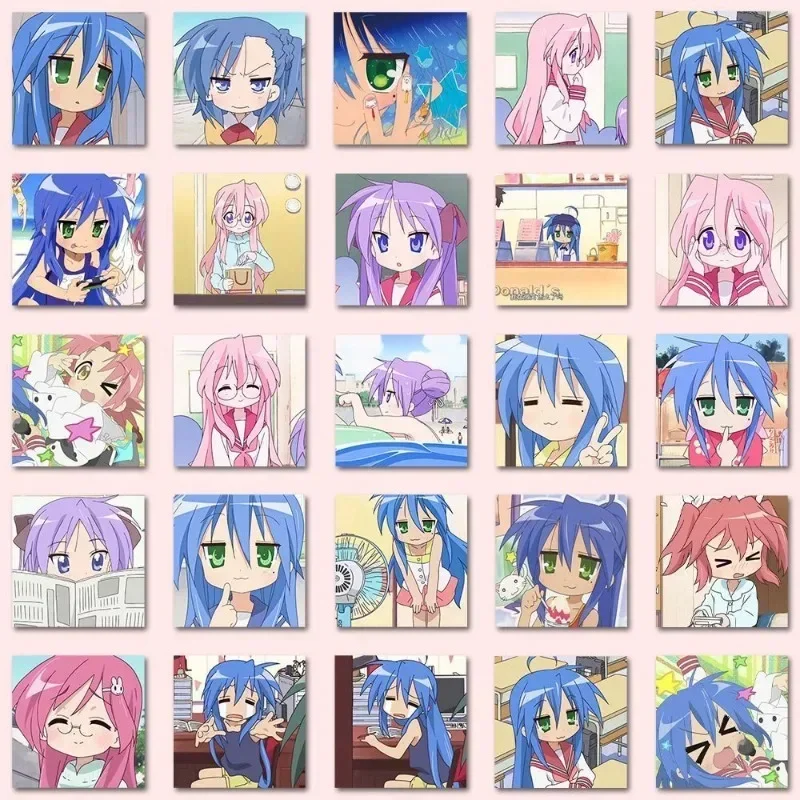 럭키 스타 카와이 스티커, 이즈미 코나타 히이로 카가미 스티커, 애니메이션 상품 컬렉션, 전화 케이스 장식, 학생 문구 선물