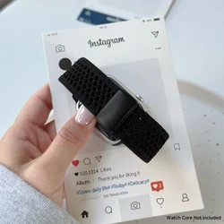 Magnetic Braided Nylon Band - Breathable Watch Strap - 38mm 40mm 41mm (Black)