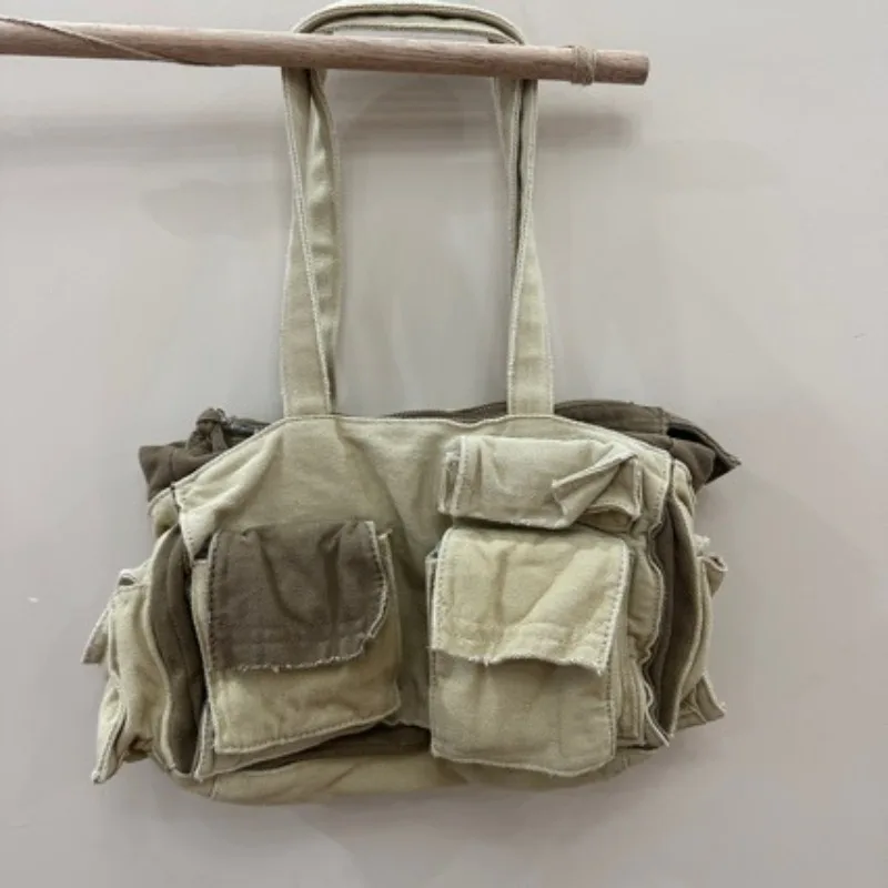 Female Large Capacity canvasTote Bag New Korean Style Fashion Women Shoulder Crossbody Bag Worker Commuter Tote Handlebag