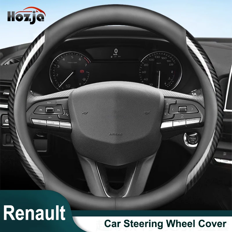 

For Renault Clio 2 3 4 II III IV MK2 MK3 MK4 1998-2018 Steering Wheel Cover Non-slip 12color Bicolor Leather Car Accessories