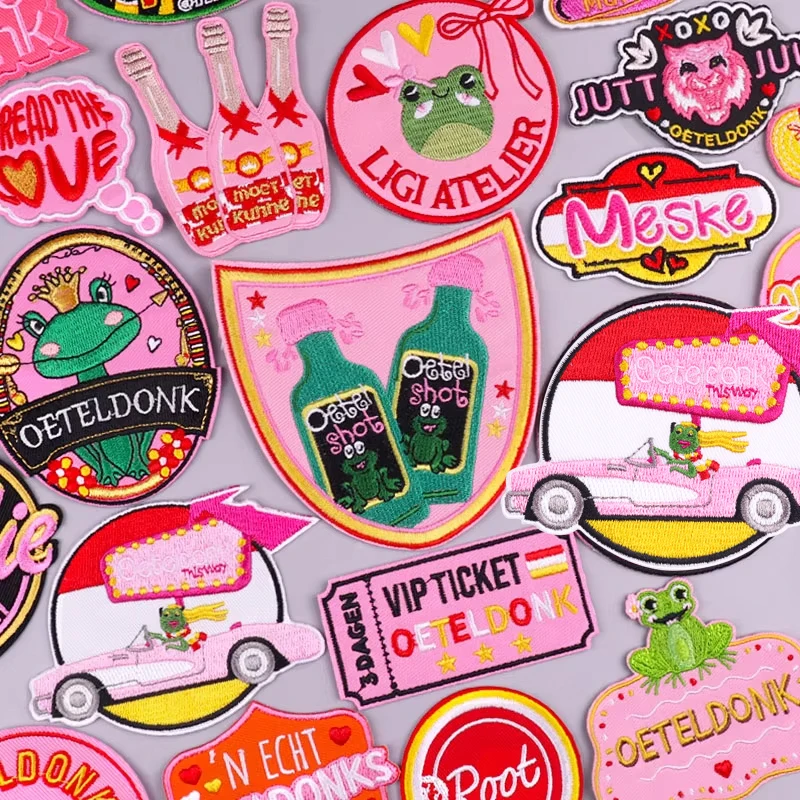 Niederlande Oeteldonk Emblem bestickte Patches für Kleidung Karneval Emblem Eisen auf Patches auf Kleidung Zubehör Applikation DIY