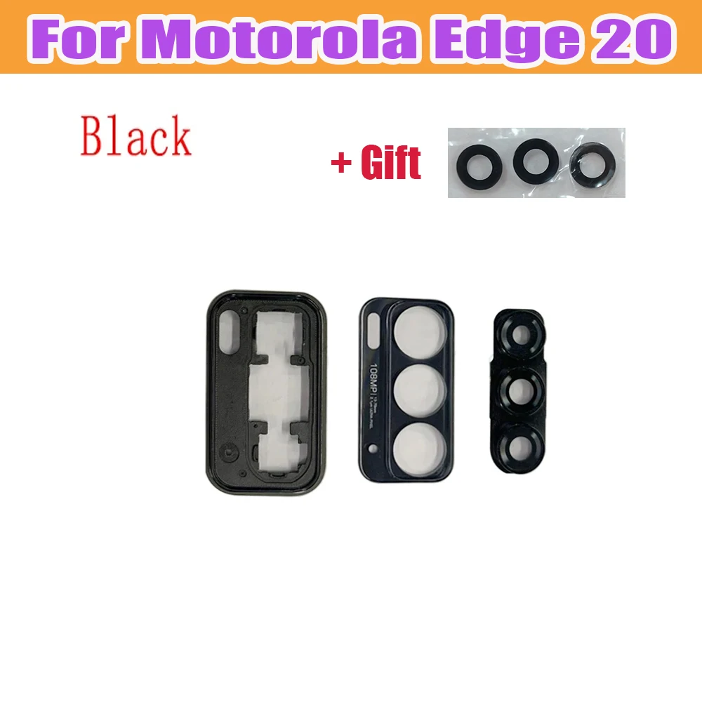 Motorola XT2143-1 교체 부품 용 접착 스티커로 Motorola Edge 20 교체 용 Ori 후면 카메라 유리 렌즈
