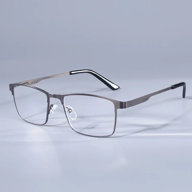 Anti Blue Light Men's Square Metal Frame Reading Glasses