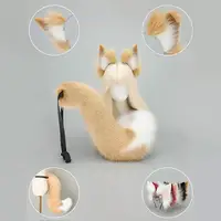 Anime Cosplay queue chapeaux oreilles d'animaux moelleux en peluche bloc de couleur queue renard rouge oreilles en fourrure bandeau mignon oreilles de renard blanc cerceau de cheveux 6
