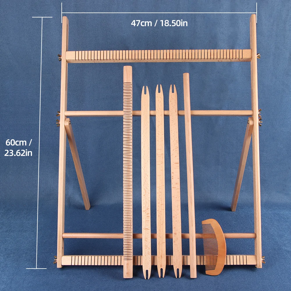 Weaving Loom Kit for Beginners, With Stand , Tapestry, Large Woven Wall Art Loom, Weave Frame Loom, Weaving Loom Tools 23in/60cm