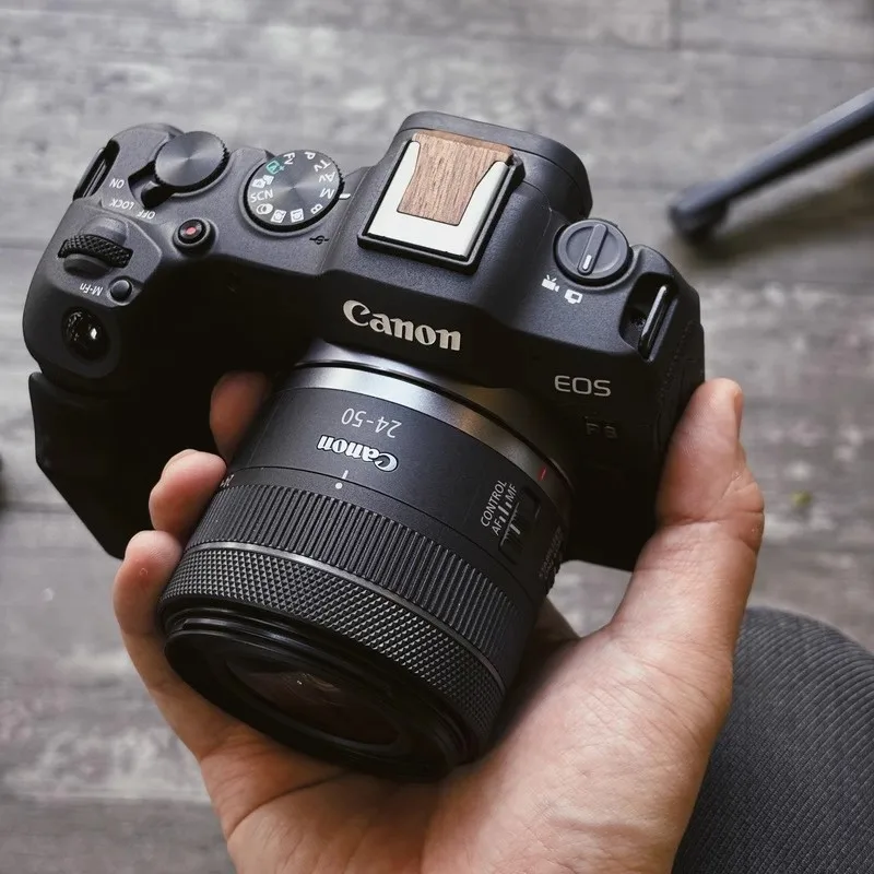 wooden Shutter Release Button and wooden Hot shoe cover For CANON EOS R7 R8 R10 R50 R5II R6II R1 Camera Cold shoe protection
