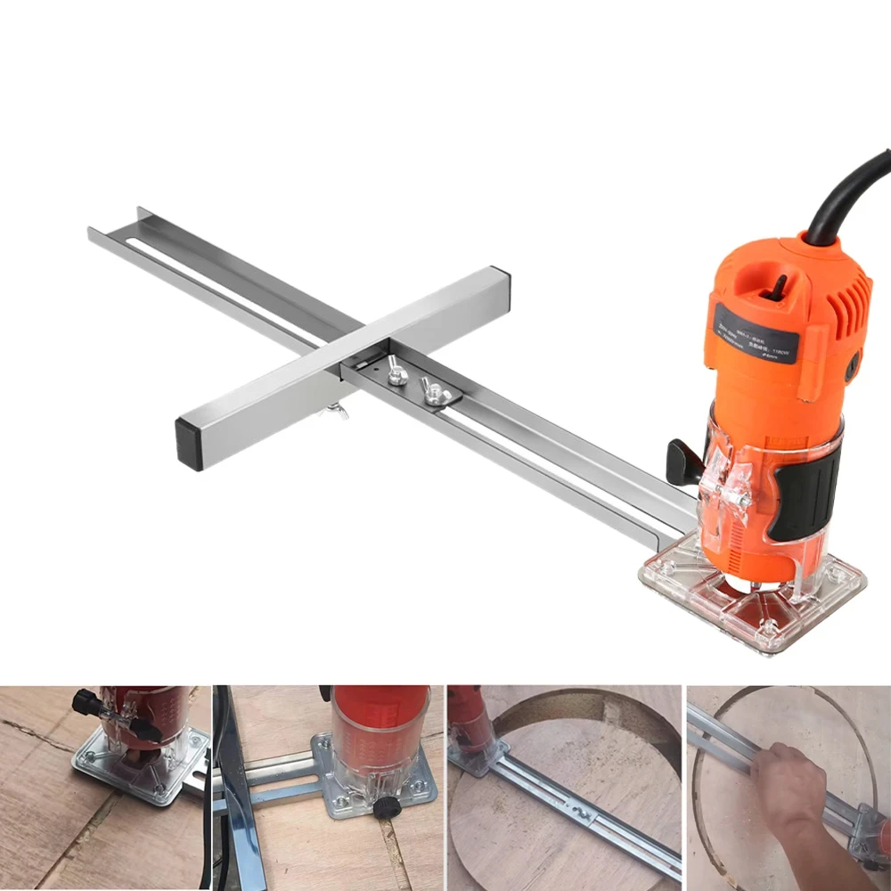 Woodworking Bracket For Trimmer Machine Edge Hole Opener Router Circle Milling Groove Guide Positioning Cutting Board Tool 1pc plasterboard quick cutter gypsum board hand plane drywall edge chamfer 45° 60° woodworking trimmer hand tool