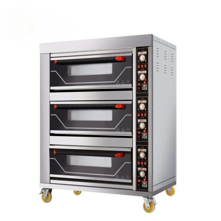 Worry-free After- Baking Equipment 3 Deck 6 Trays Crown A Electric Deck Oven