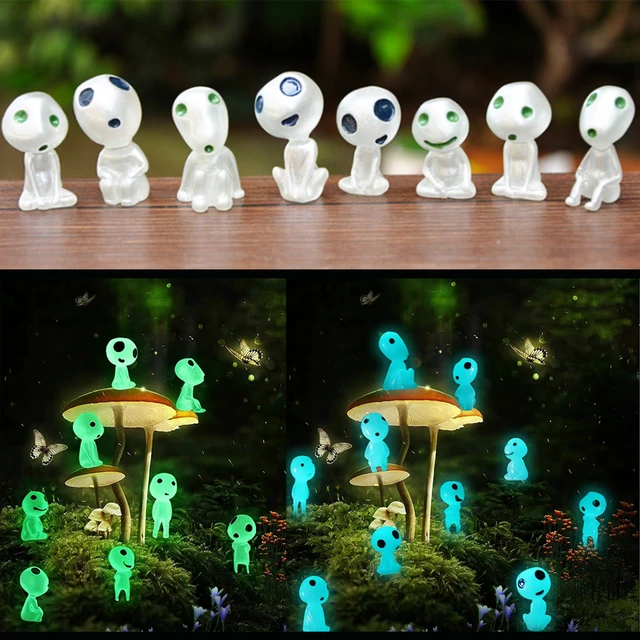 5/10/20 Pcs Miniature Landscape Glowing Tree Elf Character Ornament Potted Mini Garden Accessories Outdoor Glowing Statue Toy 1