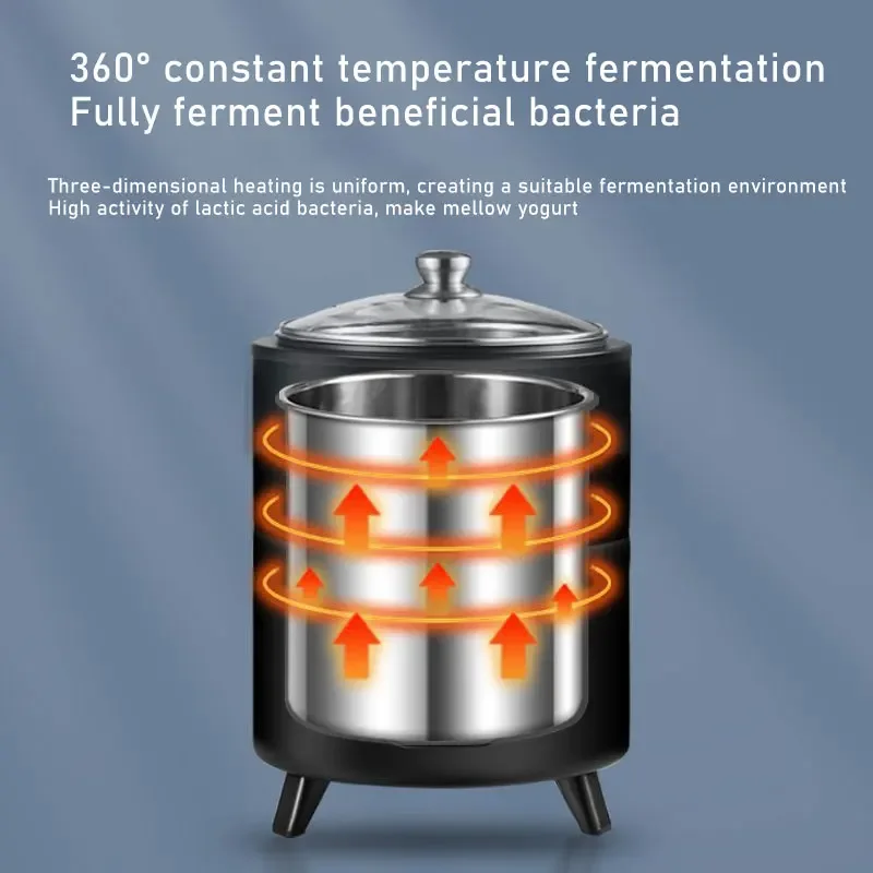 Yogurt Maker With Adjustable Temperature & Time Control-Greek Yogurt Machine With 1 Yoghurt