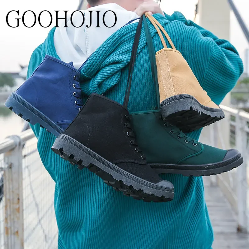 Fashion Male Flats Men Designer Vulcanize Shoes Waterproof Sneakers Men High Top Shoes Canvas Lace-up Men Casual Shoes Daily 4