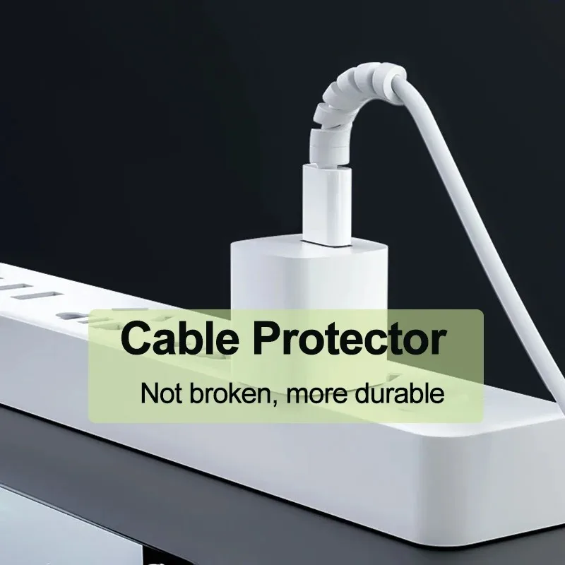 Silicone Cable Protector Spiral Winder Cord Saver Cover for Phone USB Charger Flexible Wire Organizer Tube Sleeve 10pcs