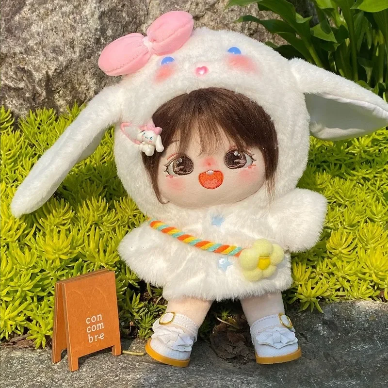 

New Sanrio Cinnamoroll Anime Figure Doll Cloth Shoes Cute Kawaii Chubby Body Model Doll Replacement Toys Friends Girl Gifts 20cm