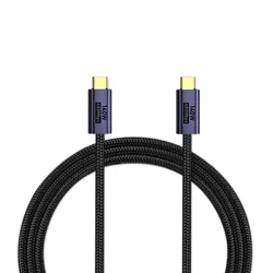 High - Speed USB - C to USB - C Nylon Braided Charging Cable - 5A PD Fast Charge for Laptops, Phones, and Tablets (140W)