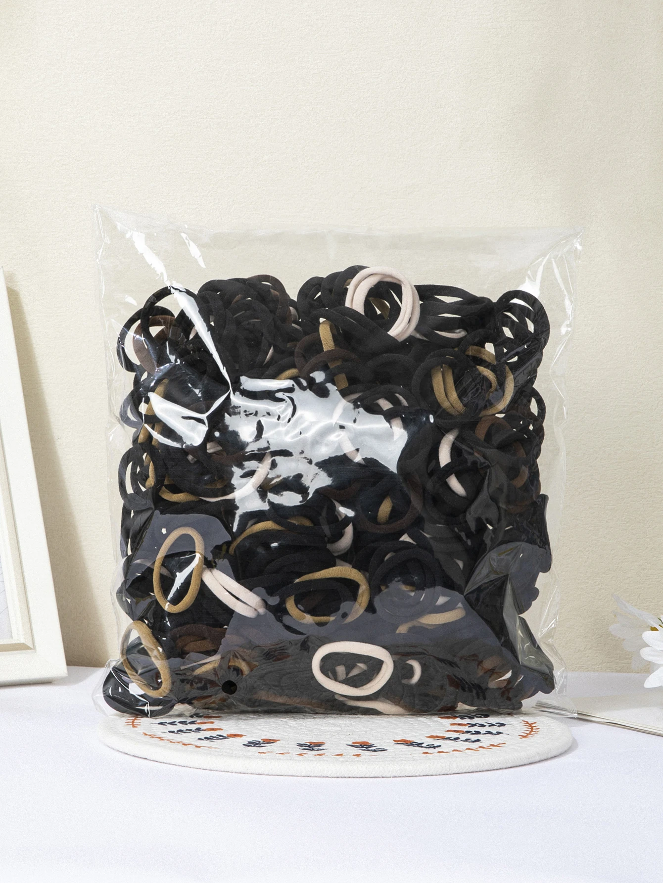 Pack of 50/100 Black and Gray Seamless Large Hair Bands - Fashionable Headbands