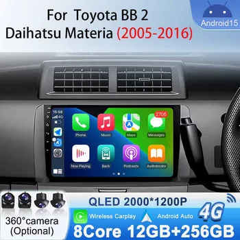 Android Auto per Toyota BB 2 Daihatsu Materia 2005 -2016 Autoradio Video Multimediale Lettore Bluetooth Navigazione GPS CarPlay WiFi